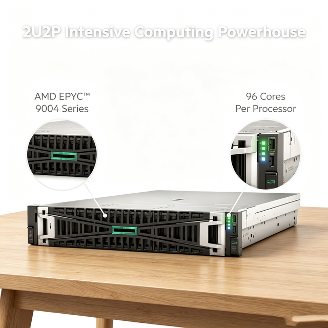 4th Generation Amd Epyc Ddr5 Smart Memory Hpe Proliant Dl385 Gen11 2u Dual Socket Rack Server for Data Workloads