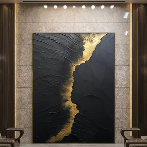 Pittura a olio astratta dipinta a mano oro nero trama spessa <span class=keywords><strong>arte</strong></span> della parete decorazione per la casa tela digitale fatta a mano acrilico <span class=keywords><strong>arte</strong></span> della parete - Product Image 3