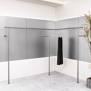 Tùy Chỉnh Kích Thước Đứng Sàn Quần Áo Hiển Thị Kệ Bạc Treo Tường Quần Áo Kệ Cho Cửa Hàng Bán Lẻ Phụ Nữ Cửa Hàng - Product Image 3