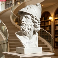 Buste de jeune fille classique en marbre blanc sculpté à la main YOUFINE avec boucles en spirale et robe drapée pour musée et galerie