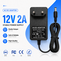 Adaptateur secteur mural AC/DC 24W 12V 2A avec protection contre les courts-circuits, prise EU, vente en gros d'usine, pour décodeur et haut-parleur intelligent