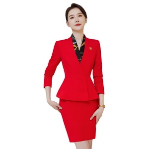 Women's White Suit Set Midi Skirt Formal Business Workwear Anti-Wrinkle Satin Fabric - Product Image 5