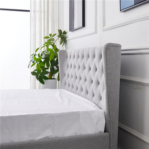 Marco de cama de madera de tamaño king para dormitorio, <span class=keywords><strong>muebles</strong></span> modernos de lujo con botones, cabecero curvo, venta al por mayor de <span class=keywords><strong>fábrica</strong></span> - Product Image 5