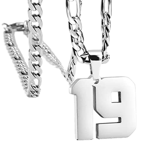สร้อยคอแนวฮิปฮอป สแตนเลสสตีล ลายตัว<span class=keywords><strong>เลข</strong></span>กีฬา ฟุตบอล บาสเกตบอล เบสบอล สำหรับผู้ชาย - Product Image 3