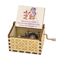 Anime Movies Themed Hand Crank Boîte à musique en bois Custom Melody UV Pattern Printing