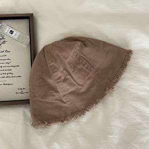 Casual Comfortable Custom Cotton Bucket <b>Hat</b> Retro Personality Style Raw Edge Solid Color Fashionable for <b>Men</b> Women - Product Image 1