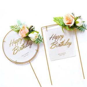 DAMAI 2026 Nouveau Topper de Gâteau en Papier Acrylique Décoratif pour Mariage Joyeux Anniversaire - Product Image 5