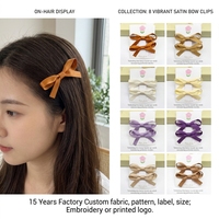 Lot de pinces à cheveux en ruban polyester couleur unie, vente en gros d'usine, colorées et adorables pour bébés, écolières, femmes et filles