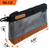 Pochette à outils en toile cirée personnalisée et durable Petits sacs à outils Organisateur Pochette à crayons transparente à fermeture éclair