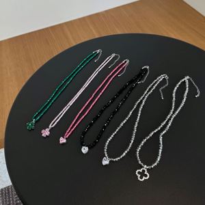 Dylam <b>Sweet</b> Girl Lady Dress up Jewelry S925 Silver Beads Chain <b>Heart</b> Shape Sparkle 5A Cubic Zirconia Pendant Necklaces - Product Image 2