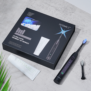 Brosse à dents sonique LED <span class=keywords><strong>sans</strong></span> <span class=keywords><strong>fil</strong></span> de voyage, écologique, étanche IPX7, blanchissante, kit de dentifrice électrique et dentifrice Pap - Product Image 2