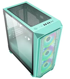 冷却器大师桌面电脑机箱Atx游戏360水冷玻璃侧