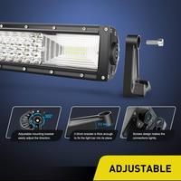 Auxtings-barre lumineuse LED haute puissance Dot 3 Quad rangées, 24v, 34/44/54 pouces, barre d'éclairage incurvée, pour voiture, camion 4x4, nouveauté