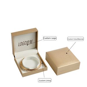 Boîte à bijoux en papier artisanal de luxe en similicuir, personnalisable, rectangulaire ou carrée, fournisseur <span class=keywords><strong>d</strong></span>'<span class=keywords><strong>or</strong></span> - Product Image 2