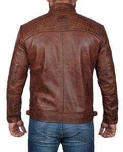 Factory Wholesale Men's <strong>Leather</strong> <strong>Jacket</strong> for Biker Distressed Genuine <strong>Lambskin</strong> Top Quality Material - Product Image 2