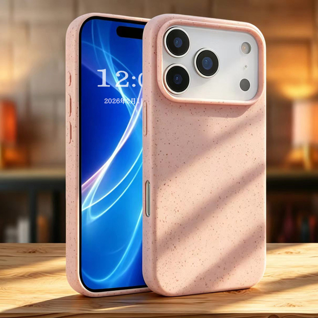 Popular Eco-friendly Biodegradable Phone Case Cover for iPhone 18 Pro Max 17 16 15 14 S26 Ultra Wheat Straw Mobile Phone Cases