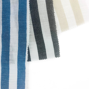 Bán Buôn Vải Dệt Dệt Linen Cái Nhìn Poly Sọc Vải Telas Cho Mùa Hè Dresses Phù Hợp Với Quần - Product Image 4