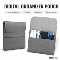 Sac Organisateur d'Accessoires Numériques, Pochette pour Câbles Électroniques avec Fermeture à Rabat, Étui en Cuir PU pour Téléphone, Souris, USB, Voyage, OEM