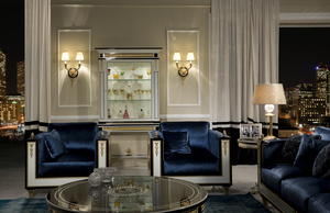 Luxury European Antique Classic Style Solid Wood Frame Gold Foil Hand <strong>Craved</strong> Temper Glass Apartment Farmhouse Home Office Hotel - Product Image 2