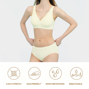 Fashion Women's Breathable Wearing Lingerie Wholesale Seamless Wireless Lingerie <b>Underwear</b> Push-Up Nylon Bra Brief Sets - Product Image 3