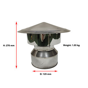 5 "Color de <span class=keywords><strong>metal</strong></span> Acero inoxidable Doble pared Twist Lock <span class=keywords><strong>Chimenea</strong></span> Tubería Escudo Techo Lluvia Cap/Techo <span class=keywords><strong>Chimenea</strong></span> Cap - Product Image 2