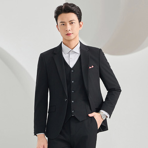 Groom Blue Suit Slim Fit Formal Wear Wedding Attire Business Style <b>Work</b> Professional - Product Image 4