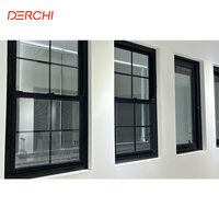 Ventanas de Impacto para Tiendas Comerciales Americanas DERCHI, Certificadas por NFRC, Ventanas de Aluminio de Doble Hoja de Alta Calidad para Viviendas