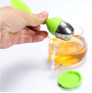 Infuseur de boule de thé <span class=keywords><strong>pop</strong></span> créatif en acier inoxydable avec poignée en silicone pour feuilles mobiles ou tisane - Product Image 2