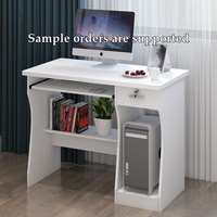 Bureau d'ordinateur compact en bois pour la maison, table simple pour chambre à coucher, bureau d'écriture de base pour étudiants, bureau de travail
