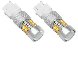 2PCS T25 34573157スイッチバックLEDターンシグナルライトデュアルカラー6Kホワイト/アンバーイエロー12V 4157NAK 3457AK 4057 3057 3757AK 5702AK