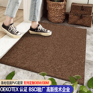 Customized Polyester Absorbent Doormat Octagon Shape Solid Color Home Use <b>Machine</b> Washable PVC Anti Slip Floor Mat - Product Image 4