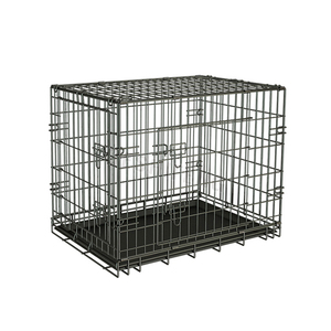 Çift kapı evcil hayvan kulubesi sandık kafes katlanabilir ağır köpek kafesi katlanabilir Metal büyük köpek kafesi - Product Image 1