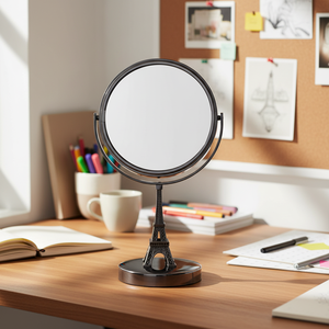 Miroir cosmétique de maquillage double face grossissant 3x de haute qualité Design personnalisé pour <span class=keywords><strong>hôtels</strong></span> salles de bain miroir de bureau debout - Product Image 1