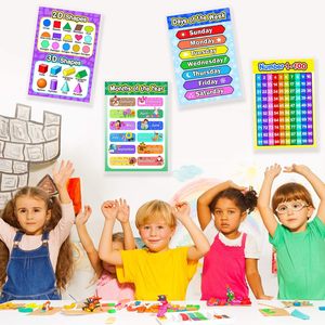 Affiche laminée préscolaire, design complet <span class=keywords><strong>Jours</strong></span>/Mois, pour <span class=keywords><strong>la</strong></span> <span class=keywords><strong>maternelle</strong></span>, l'école à domicile et <span class=keywords><strong>la</strong></span> salle <span class=keywords><strong>de</strong></span> classe - Product Image 2