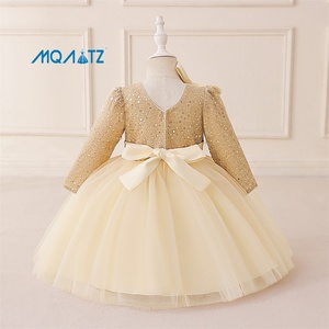 Nuovo Design Meiqiai: Abito da Compleanno per Bambine con Paillettes, Maniche Lunghe, Fiocco e Gonna Vaporosa LAL21ACX - Product Image 4