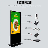 Pantalla LCD Digital de Señalización y Publicidad de 43, 49, 55 y 65 Pulgadas, con Soporte, WiFi/USB/CMS, Panel Táctil para Anuncios