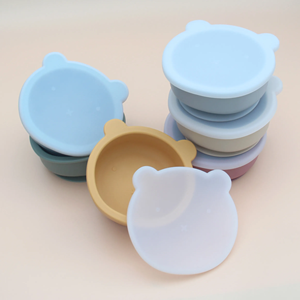 ชามซิลิโคนสำหรับเด็กเกรดอาหาร ขายดี พร้อมฝาปิดแบบสุญญากาศ ปลอดสาร BPA ใช้กับเครื่องล้างจานได้ สำหรับเด็กอายุ 0-12 เดือน - Product Image 1