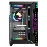 AntarcChill High Quality RGB Gaming Full Tower PC Computer Case ATX MATX PC Cabinet Custom Tempered Glass Black PC Case
