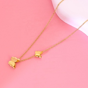 Collana a Catena con Farfalla, Moda <span class=keywords><strong>2026</strong></span>, Trendy in Acciaio Inossidabile Placcato Oro 18k, Collane con Texture Antiossidante per Gioielli da Donna - Product Image 1