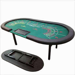 Pliable Baccarat Poker Table Casino 10 Joueurs Ovale Led De Luxe Lumière <span class=keywords><strong>Roulette</strong></span> Jambes Tapis Accessoires Usb Carré Club Grade Rail - Product Image 1