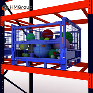 Gabbia Pallet Pieghevole in Metallo per Magazzino, Resistente alla Corrosione, con Rete e Alta Capacità di Carico - Product Image 6