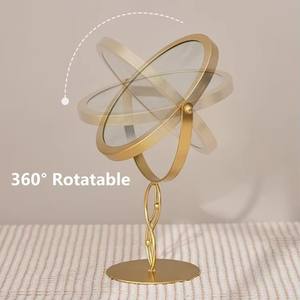 Specchio da Toeletta Girevole con Cornice in Metallo Oro/Bianco/Nero, Specchio da Tavolo per Camera da Letto e Bagno - Product Image 5