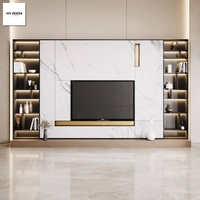 Meuble TV en Bois Massif Écologique Personnalisable pour Toute la Maison avec Étagères Métalliques - Design de Plan de Salon Luxe Moderne avec Rangement