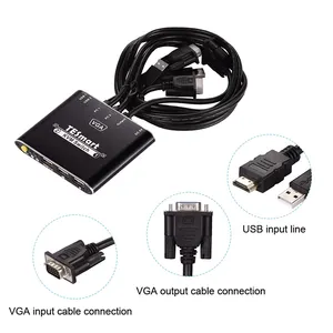TESmart – moniteur VGA KVM commutateur 2 en 1 sortie avec VGA et câble USB commutateurs KVM prise en charge USB 2.0 pour imprimantes