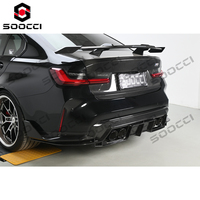 Diffuseur d'air arrière en fibre de carbone sèche, kit carrosserie style PSM, diffuseur inférieur de pare-chocs arrière pour BMW G80 G81 M3 G82 G83 M4 2021-2029