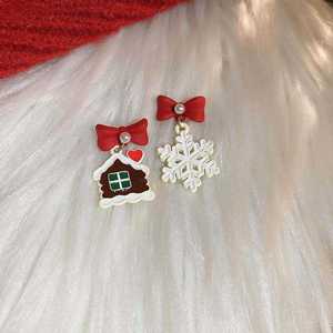 Noël arc perle bonhomme de neige arbre de noël boucles d'oreilles goujons simples tempérament lumière luxe haut sens goujons - Product Image 5