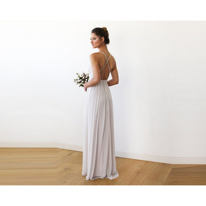 Abito lungo avorio con spalline regolabili # 1170 - Product Image 1