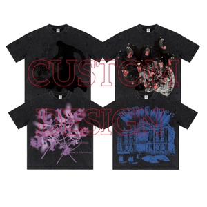 เสื้อยืด300Gsm พิมพ์ลาย DTG สำหรับผู้ชายเสื้อผ้าแนวสตรีทกราฟิกแนวสตรีทผ้าคอตตอน100โอเวอร์ไซส์ออกแบบได้ตามต้องการ - Product Image 1