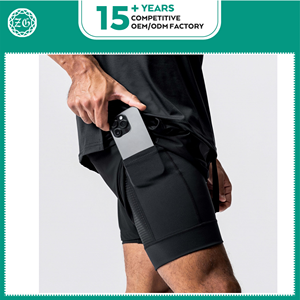<span class=keywords><strong>Pantalones</strong></span> <span class=keywords><strong>Cortos</strong></span> Deportivos 2 en 1 de Compresión Transpirable OEM, <span class=keywords><strong>Pantalones</strong></span> <span class=keywords><strong>Cortos</strong></span> de Entrenamiento Ajustados de Doble Capa para Correr, Gimnasio y Trotar para <span class=keywords><strong>Hombre</strong></span> - Product Image 2
