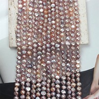 Collier de perles baroques d'eau douce violettes 5-6 mm, lustre double face, couleur uniforme et riche, légères imperfections intrinsèques, directement de l'usine